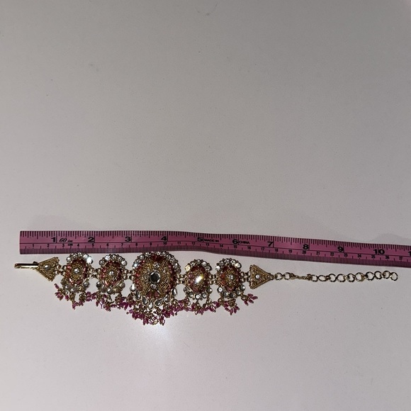 Indian Bollywood wedding party bajuband crystal armlet arm band jewelry - Picture 6 of 6